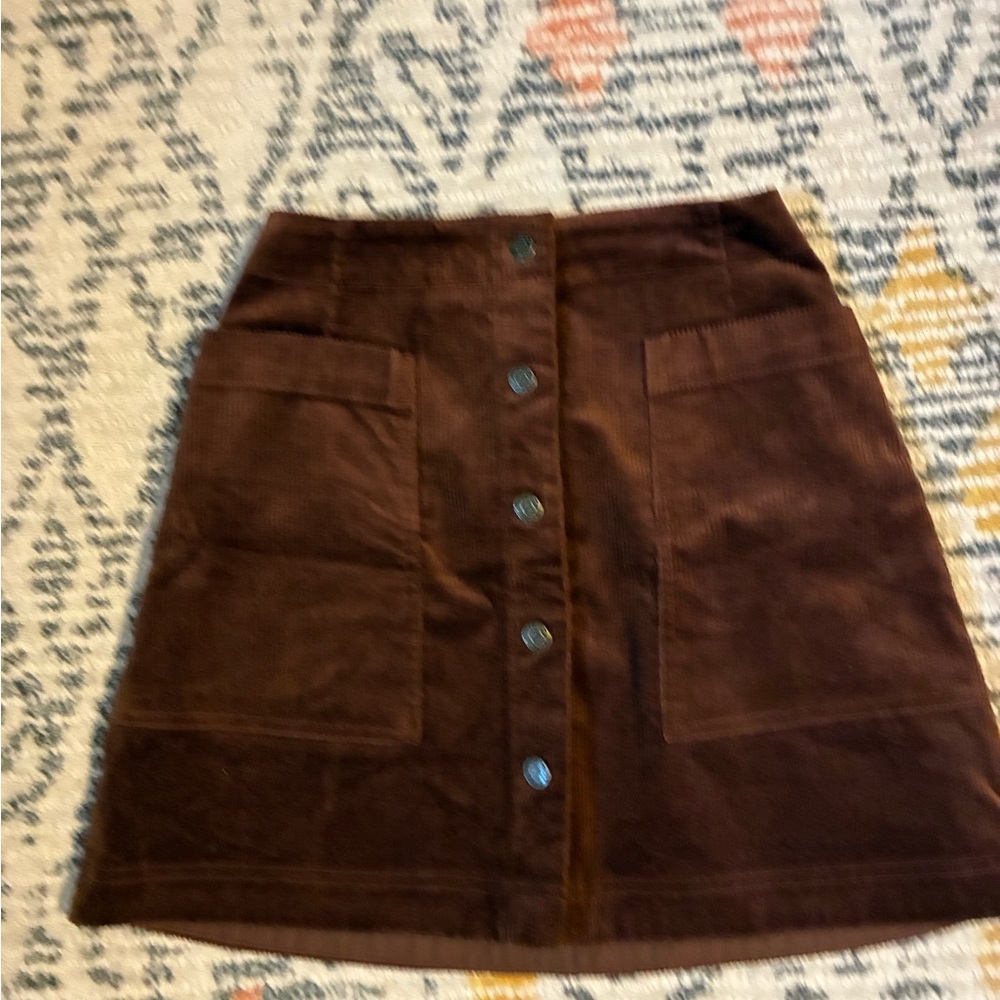 GAP Dark Brown A-Line Corduroy Skirt
